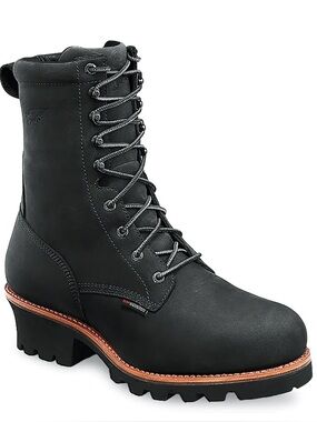 Red Wing Loggermax 4416 Insulated Work Boots Black Steel Toe Thinsulate 10 NEW